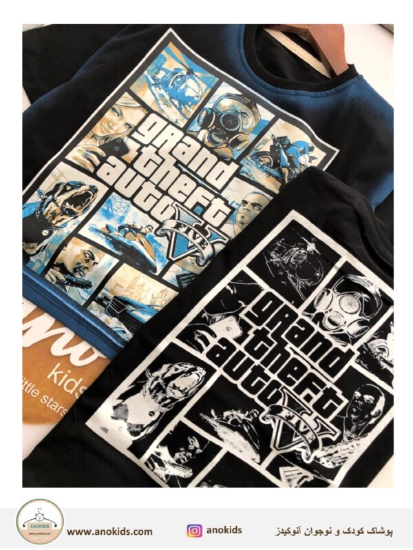 تیشرت مشکی باکسی پسرانه-لباس بچه گانه آنوکیدز