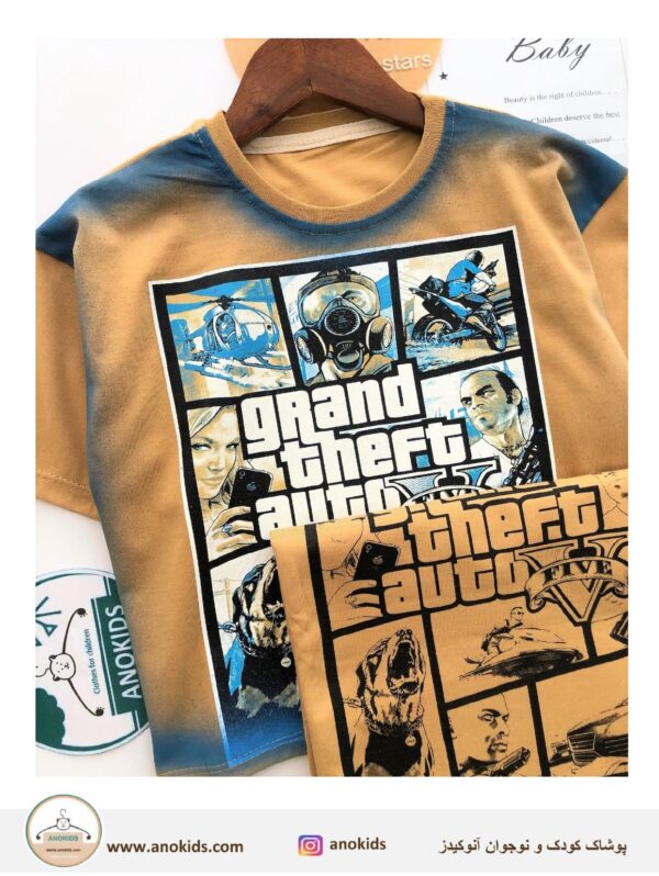 تیشرت نسکافه ای باکسی پسرانه-لباس بچه گانه آنوکیدز